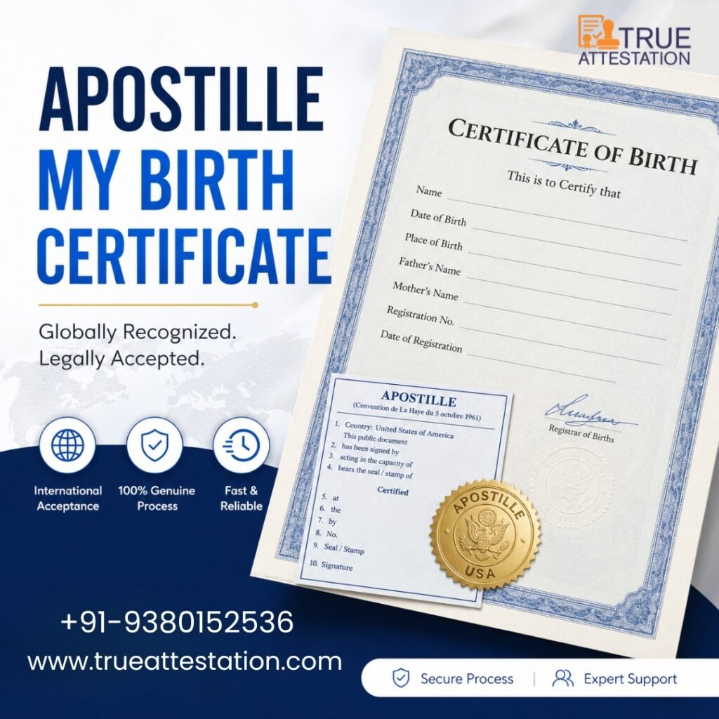 Apostille My Birth Certificate – Complete Process, Documents, Fees & Timeline Guide