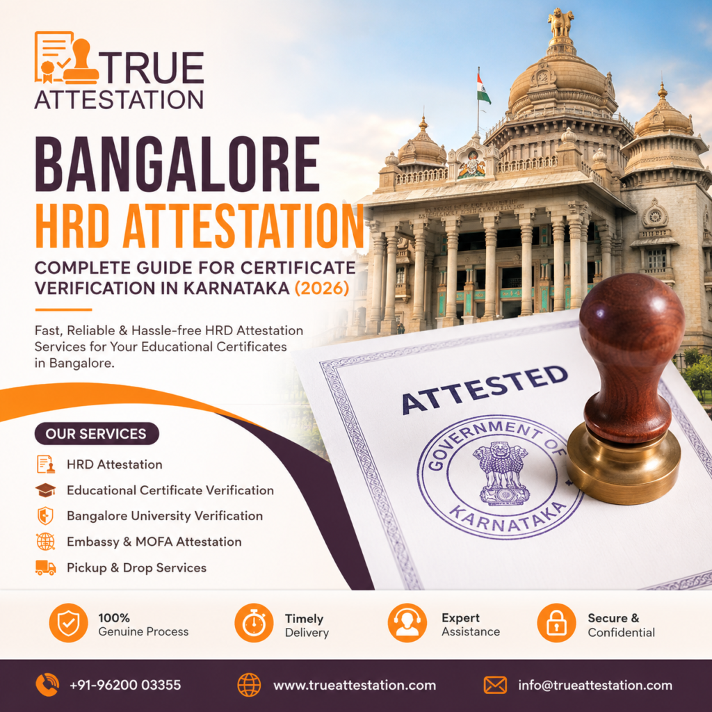 Bangalore HRD Attestation Guide 2026 | Approved Karnataka Certificate Verification