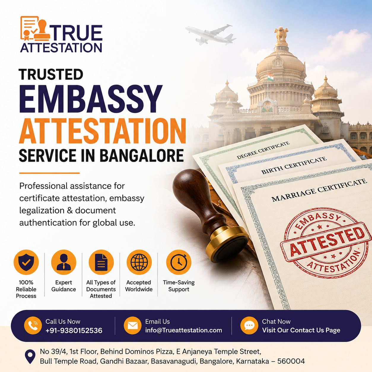 Trusted Embassy Attestation Service in Bangalore