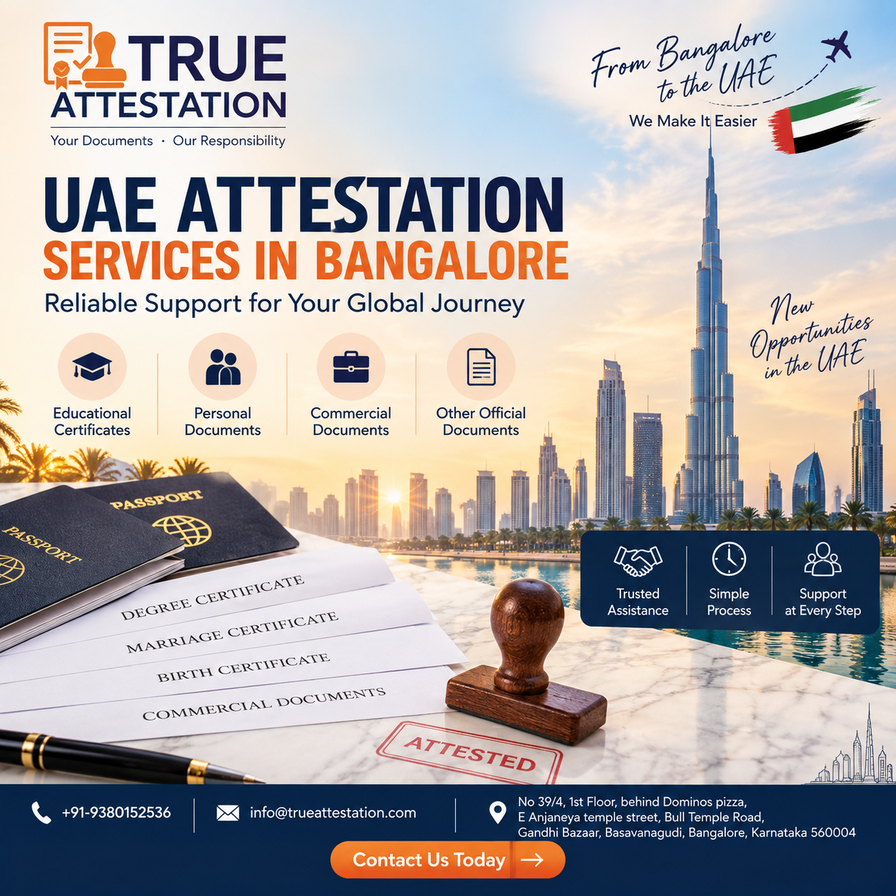 UAE Attestation Services in Bangalore